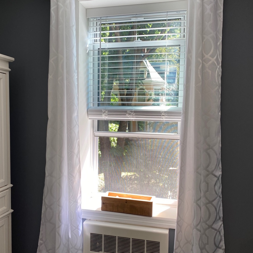 6 white curtain panels